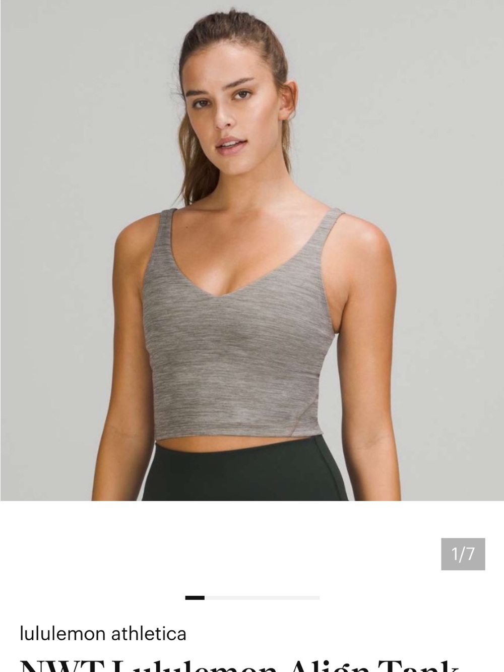 lululemon athletica Align Cropped V-Neck Tank in Heather Gray